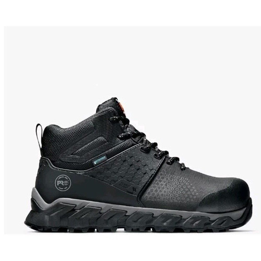 Men's Timberland Pro Ridgework Black Waterproof Comp-Toe Work Boot Size 10